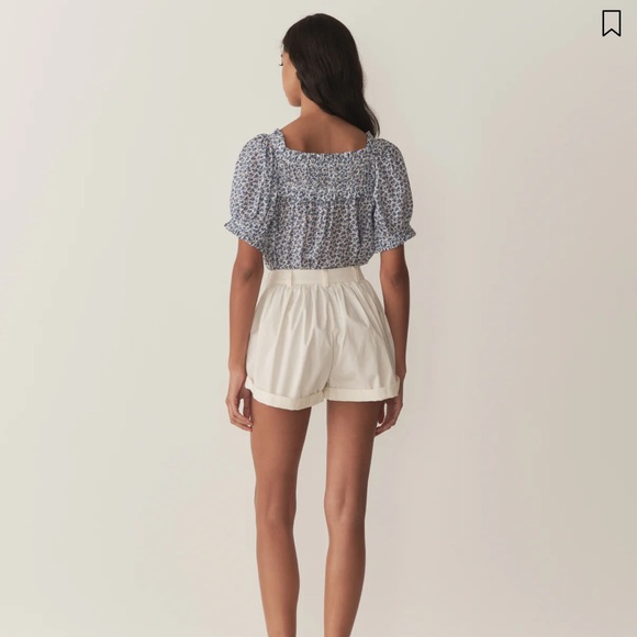 Doen Frances Short Sleeve Square Neck Floral Top xsmall - Picture 3 of 11